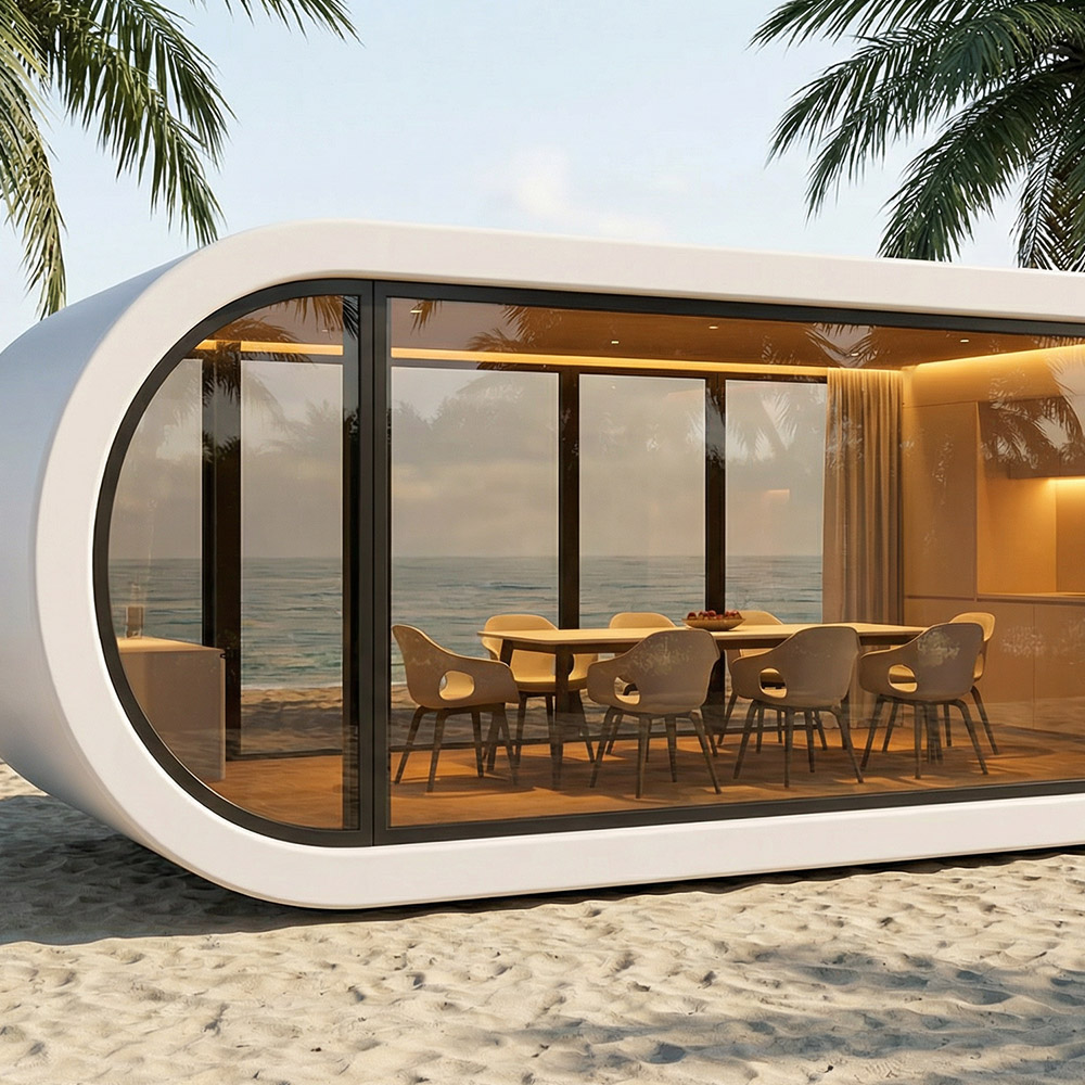 Szabálytalan alakú, egyrétegű levehető Apple Cabin kapszula