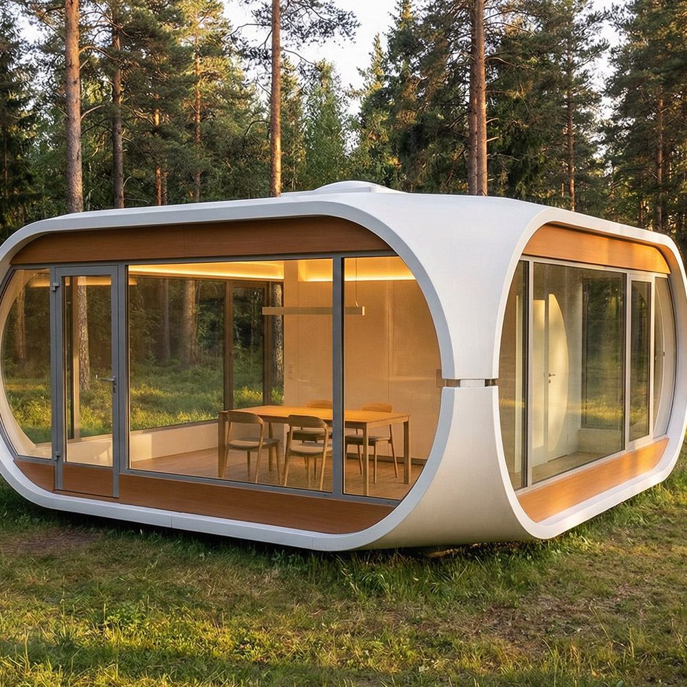 Szabálytalan alakú, egyrétegű levehető Apple Cabin kapszula