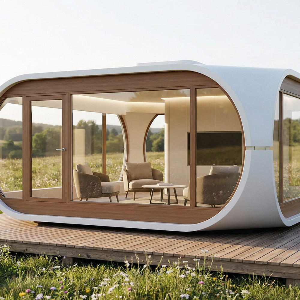 Szabálytalan alakú, egyrétegű levehető Apple Cabin kapszula