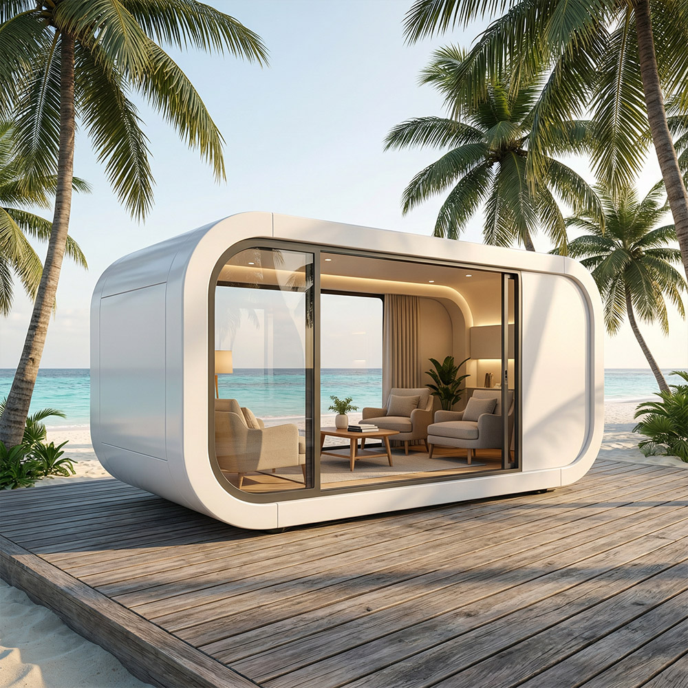 Szabálytalan alakú, egyrétegű levehető Apple Cabin kapszula