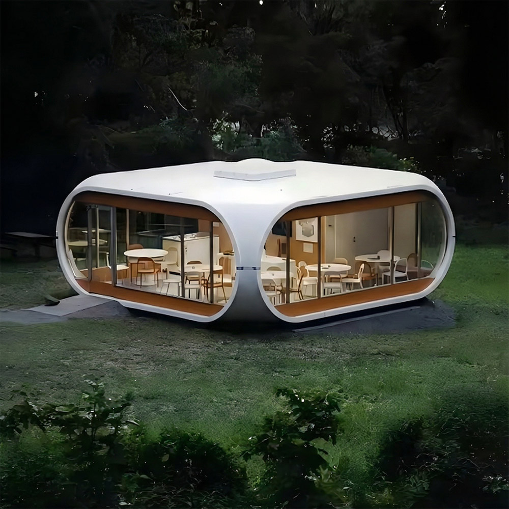 Szabálytalan alakú, egyrétegű levehető Apple Cabin kapszula