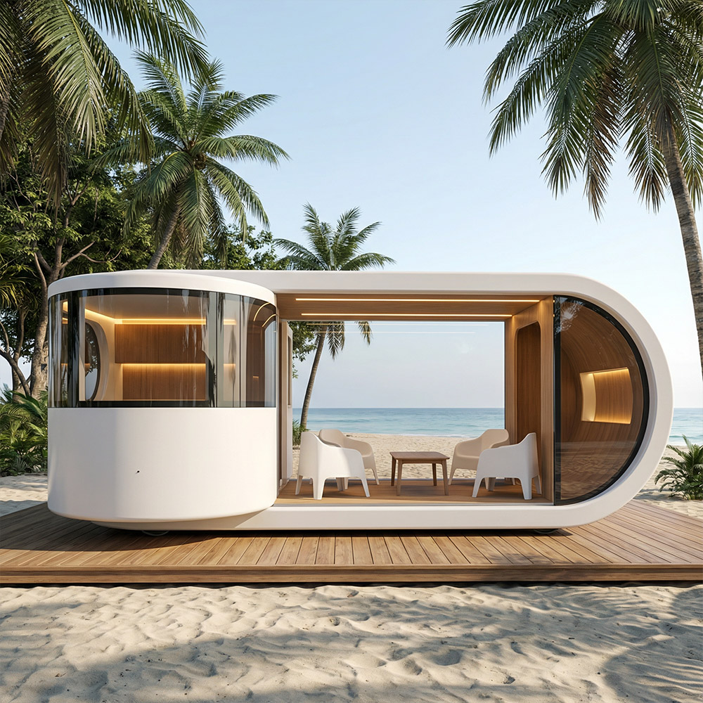 Szabálytalan alakú, egyrétegű levehető Apple Cabin kapszula