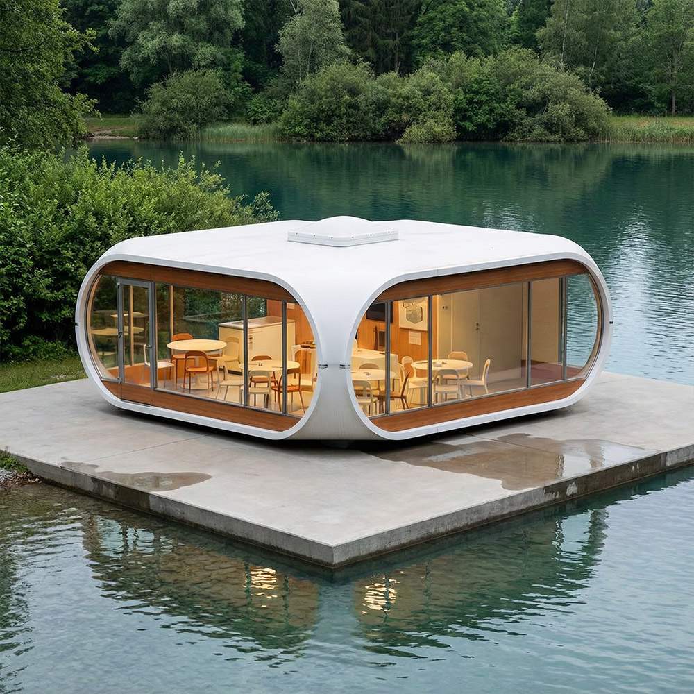 Szabálytalan alakú, egyrétegű levehető Apple Cabin kapszula