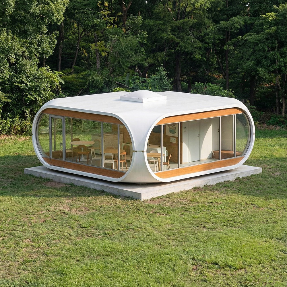 Szabálytalan alakú, egyrétegű levehető Apple Cabin kapszula