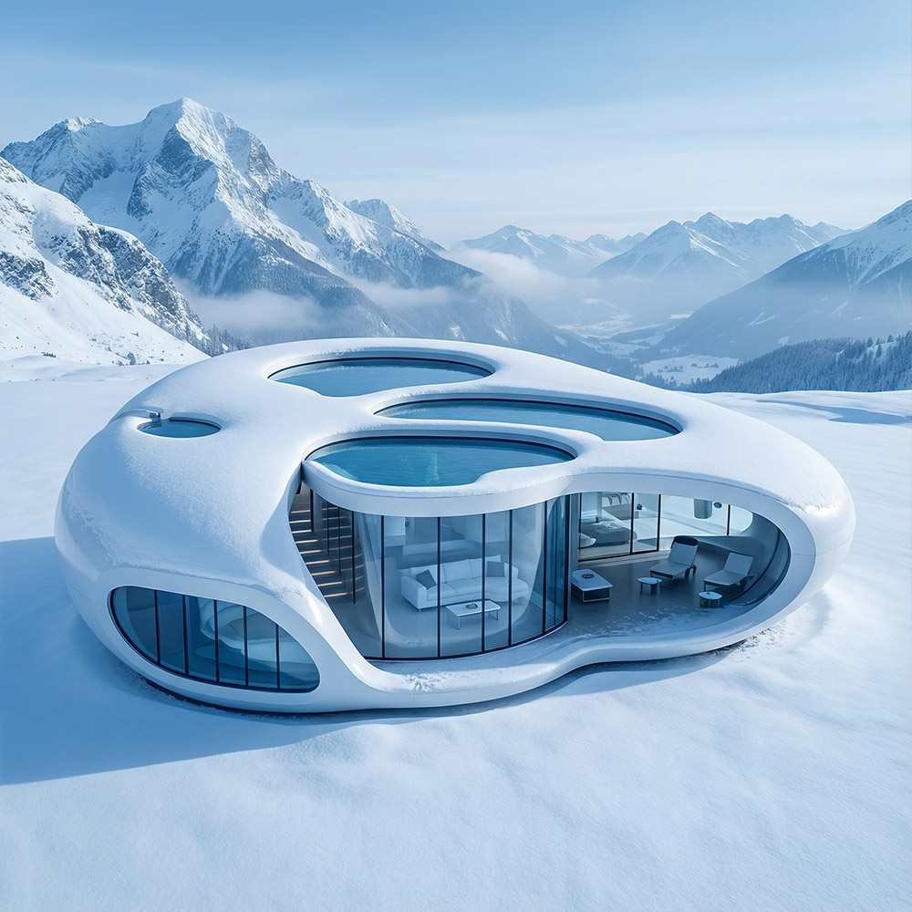 Szabálytalan alakú, egyrétegű levehető Apple Cabin kapszula