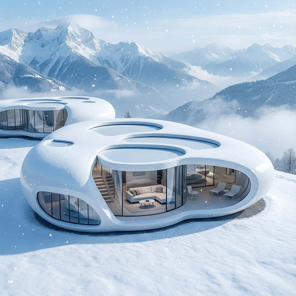 Szabálytalan alakú, egyrétegű levehető Apple Cabin kapszula