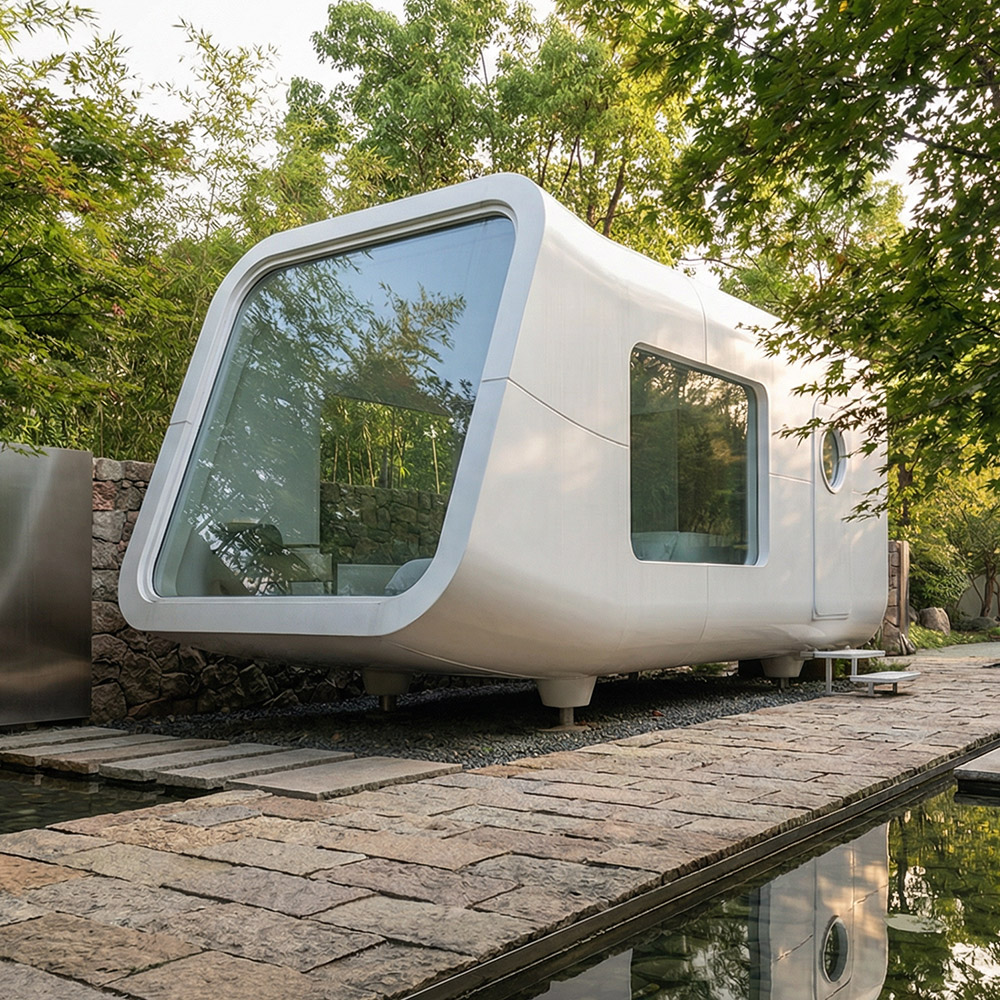 Szabálytalan alakú, egyrétegű levehető Apple Cabin kapszula
