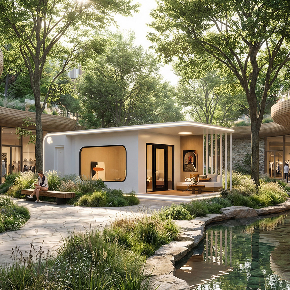 Szabálytalan alakú, egyrétegű levehető Apple Cabin kapszula