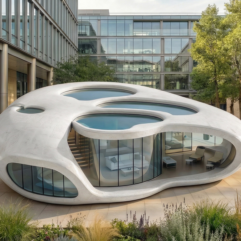 Szabálytalan alakú, egyrétegű levehető Apple Cabin kapszula