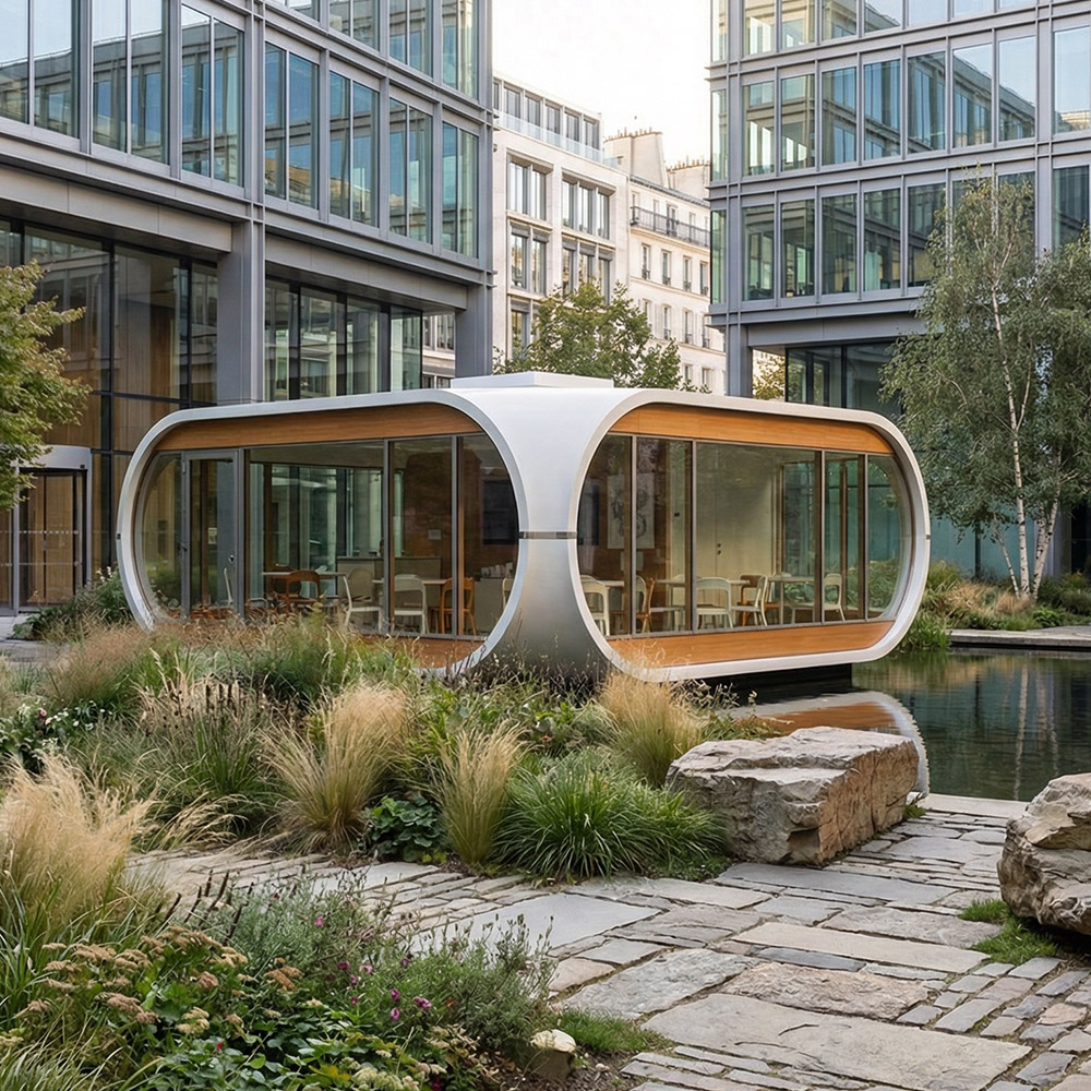 Szabálytalan alakú, egyrétegű levehető Apple Cabin kapszula