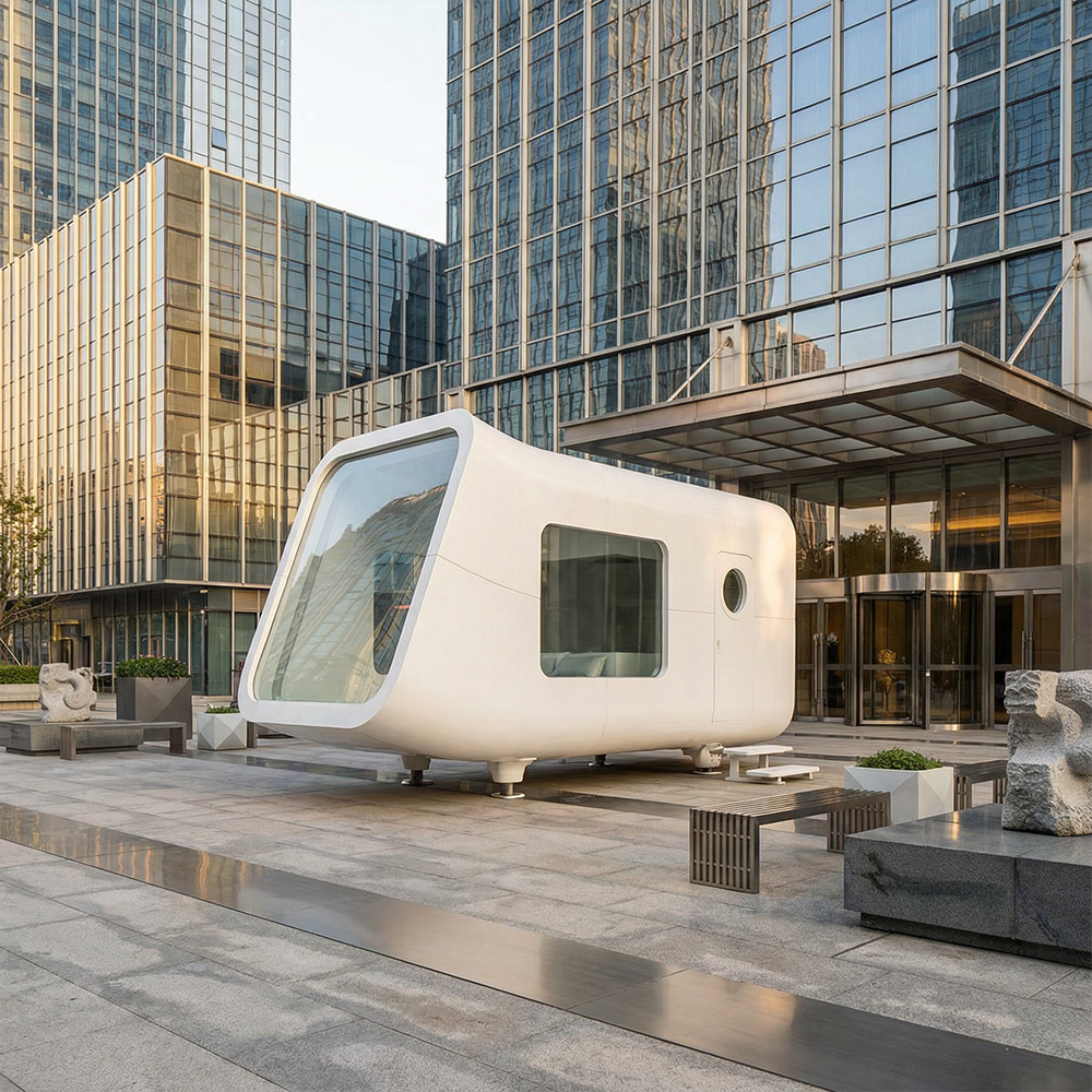 Szabálytalan alakú, egyrétegű levehető Apple Cabin kapszula