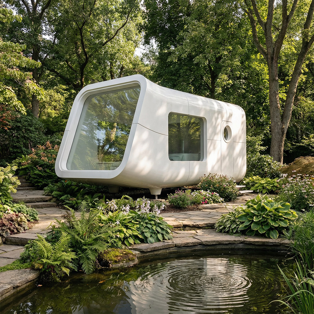 Szabálytalan alakú, egyrétegű levehető Apple Cabin kapszula